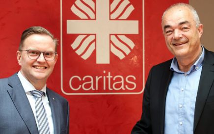 Neuer Vorstand beim Caritasverband Rhein-Kreis Neuss: Marc Inderfurth (links) ist nun Vorstandsvorsitzender, Patrick Weiss neues Vorstandsmitglied.